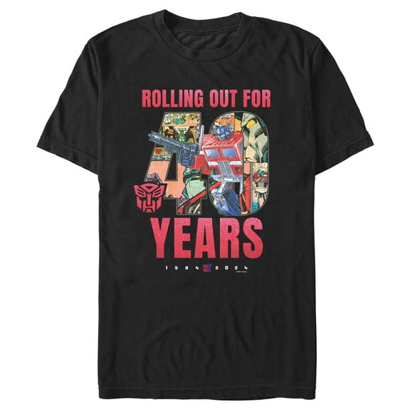 Men's Transformers Distressed Rolling Out For 40 Years Graphic T-Shirt