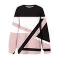 thumbnail image 4 of Pisexur Chandail en Molleton pour Femmes, Ourlet Fendu, Col Rond, Manches Longues, Graphique Géométrique, Tendance, Automne, Léger, Chandail à Capuchon, Décontracté, Ample, 4 of 4