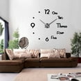 thumbnail image 3 of Black Silver Modern DIY Big Number 3D Wall Clock Modern Design 3D Wall Sticker Home Decoration, 3 of 9