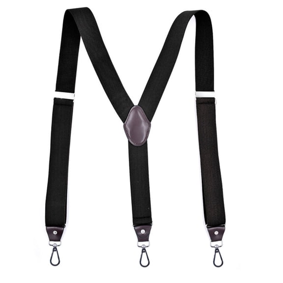 MOJOGO Vintage Suspenders for Men 1.5 In Y-Back Suspenders for Belt with 3 Supportive Snap Loop Beige Free Size