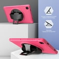 thumbnail image 4 of Dteck Case for Samsung Galaxy Tab A7 10.4" SM-T500 T505 (2020 Released),Shockproof Three-Layer Heavy Duty Protector Rubber Hard Back Kickstand Hand Strap Cover 10.4-inch,Rose, 4 of 8