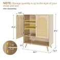 thumbnail image 3 of GloryStar Shoe Cabinet with Rattan Design, 4-Tier Freestanding Shoe Rack and Adjustable Shelf for Entryway, 3 of 7