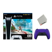 Sony Playstation 5 Digital Edition Horizon Forbidden West Bundle with Extra Purple Controller and Microfiber Cleaning Cloth
