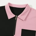 thumbnail image 5 of EWASWON Men's Slim Fit Short Sleeve Polo Shirts - Color Block Design with Chest Pocket, Summer Casual Stretch Fabric,Pink,Size S, 5 of 8