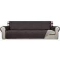 thumbnail image 1 of Housse de Sofa Matelassée Réversible 4 Places, Protecteur de Meuble Résistant à l'Eau, Housse de Canapé Lavable avec Mousse Antidérapante et Sangles Élastiques pour Enfants, Chiens, Animaux (XX Grand, Chocolat/beige), 1 of 7