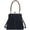 dark blue, variant on Denim Canvas Kiss Lock Mini Bag for Women, Small Crossbody & Handbag with Wooden Handle, 7.68×7.48×1.18in (19.5×19×3cm), 0.44lb (0.2kg), Urban Minimalist Phone Bag
