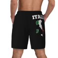 thumbnail image 2 of Mens Italy Map Flag Swimming Trunks with Compression Liner Beach Quick Dry Swim Shorts, 2 of 6