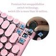 thumbnail image 4 of Typewriter Keyboard,Round Keycaps/White Backlit/Compact 75% Layout Keyboard for Windows/Mac/PC/Laptop (Pink), 4 of 6