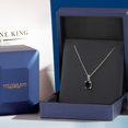 thumbnail image 5 of Gem Stone King Women's Oval Black Onyx 10K White Gold Diamond Pendant With Chain, 5 of 6