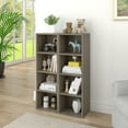 thumbnail image 3 of UHOMEPRO 8-Tier Media Tower, CD DVD Media Storage Unit with Adjustable Shelves, Multi-Functional Cube Storage Cabinet for Home Office, Wooden Freestanding Double-Decker Bookcase Display Stand, Gray, 3 of 11