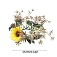 thumbnail image 3 of Artificial Flower Candle Ring – Mini Floral Wedding Wreath, 9.8 Inch Table Centerpiece for Party Home Door Decor, Multicolor, 3 of 7