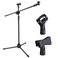 thumbnail image 1 of Support de Microphone Réglable en Hauteur Double Clip de Micro Trépied Pliant Rotatif à 90 Degrés, 1 of 11