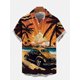 thumbnail image 3 of Camisa hawaiana retro de moda de manga corta con estampado de vaquera hawaiana de playa con póster de coche vintage de los años 1970 y 1980 para hombre Hrajuku, 3 of 5