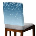 thumbnail image 2 of Christmas Snowflake Chair Covers Set of 6 Blue Gradient Chair Back Covers Stretch Removable Washable Slipcovers Protector for Dining Room Kitchen Party Decor, 2 of 5