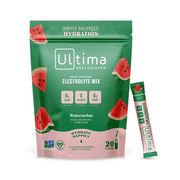 Ultima Replenisher Hydration Electrolyte Packets- Keto & Sugar Free- Feel Replenished, Revitalized- Naturally Sweetened- Non-GMO & Vegan Electrolyte Drink Mix- Watermelon, 20 Count