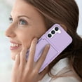thumbnail image 5 of Case for Samsung Galaxy S23 Plus with Hidden Makeup Mirror Card Slot Design Cover, Hybrid PC+TPU Shockproof Non-Slip Lens Protection Wallet Case for Samsung Galaxy S23 Plus, Light Purple, 5 of 6