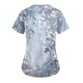 thumbnail image 3 of IYYVV Floral Printed Nursing Scrubs Shirts for Women 2024 New Fun Medical Plus Size Scrub Tops with Pockets Light Blue L, 3 of 3