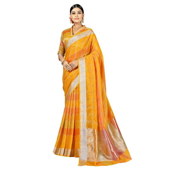 Sarees For Women Indian Diwali Bollywood Cotton Art Silk Saree Woven Gift Sari & Unstitched Blouse