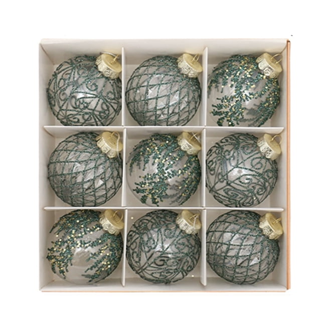 Inteprter Bolas de Navidad, grandes adornos navideños, árboles bohemios fáciles de adaptar, fiestas, suministros para fiestas de bodas. Kits de decoración para fiestas verde claro 24.5 x 24.5 x 8 cm