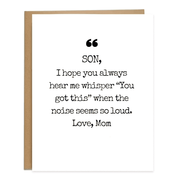 Motivational Card for Son – "You Got This" Inspiring Message – Blank Inside for Personal Notes – Perfect Gift from Mom for Any Occasion