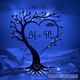 thumbnail image 3 of Craftnamesign Custom Unique Tree Heart & Names Metal Wall Art, Tree Of Love Couples Sign, 3 of 5