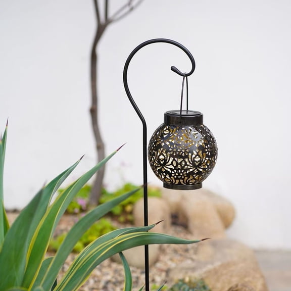 Gqtwoy Solar Lanterns Outdoor Waterproof Hanging Lanterns for Yard, Metal Decorative Lanterns, Unique Gifts for Women, Garden Decor, Solar Lights for Patio and Tabletop, Weather Resistant Lanterns