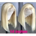 thumbnail image 4 of Queenking Hair 13X4 Lace Front Human Hair Wigs Straight 150% Platinum Blonde 613 Bob Wigs Brazilian Hair Preplucked, 4 of 6