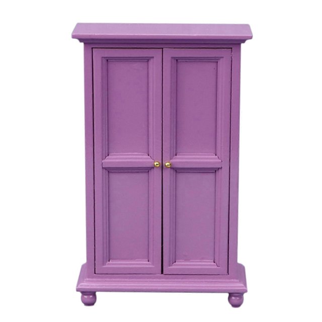 Armario de dormitorio morado shaofei Simulación de Armario en miniatura para decoración juguete para niños morado