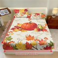 thumbnail image 2 of COEQINE 3 Piece Twin XL Size Bed Sheets Set Soft Snug Fit Wrinkle Free Winter Bed Sheets Bottom Bedsheet & Pillowcases with Deep Pockets for Autumn Decor, Fall Pumpkin Fruits Maple Leaf, 2 of 5