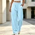 thumbnail image 5 of TFEOQRY Womens Straight Leg Sweatpants with Pockets Solid Color Elastic Waist Athletic Casual Pants, 5 of 8