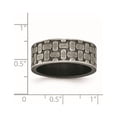 thumbnail image 6 of Stainless Steel Antiqued Brushed and Textured 7.75mm Flat Band, 6 of 7