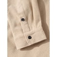 thumbnail image 7 of DOPI Men's Checked Corduroy Shirt, Long Sleeved, Classic Flannel Shirt Button Down Shirt Jacket Daily Coat, 7 of 7