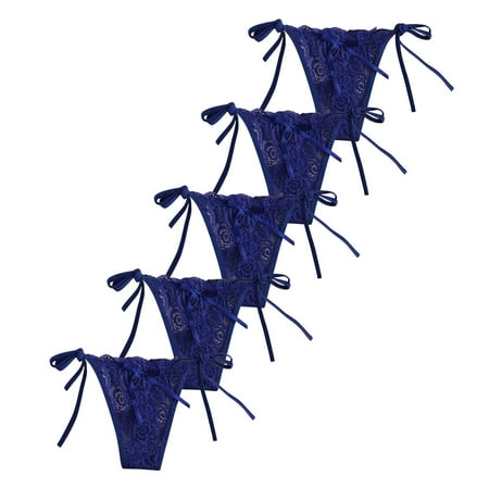 

COBKK Womens Seamless Underwear Five Pairs Of Lace Panties For Ladies Funny Underwear For Women Dressy Casual Comfortable Briefs Underwear For Women Blue 2XL