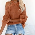 thumbnail image 2 of IROINNID Womens Sweater Knit Cold Shoulder Pullover Sweater Solid Color Leisure Mid-Length Long Sleeve Sweater Autumn and Winter Sweater, 2 of 7