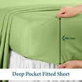 thumbnail image 3 of Hotel Brand 1000 Thread Count 6-Piece Extra Deep Pocket Super Soft Sheet Set Fit Upto 22 Inches Deep Pocket, Solid Pattern, 100% Egyptian Cotton @ 'hotellinen' (Twin, Sage), 3 of 4