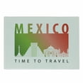 thumbnail image 1 of Travel Cutting Board, Time to Travel Mexico Calligraphy and Landmarks on a Plain Backdrop, Decorative Tempered Glass Cutting and Serving Board, in 3 Sizes, by Ambesonne, 1 of 2