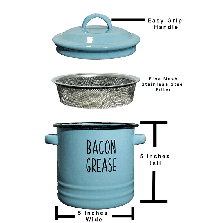 Bacon Grease Container - Silver Con in 2023  Bacon grease, How to cook  eggs, Stainless steel containers