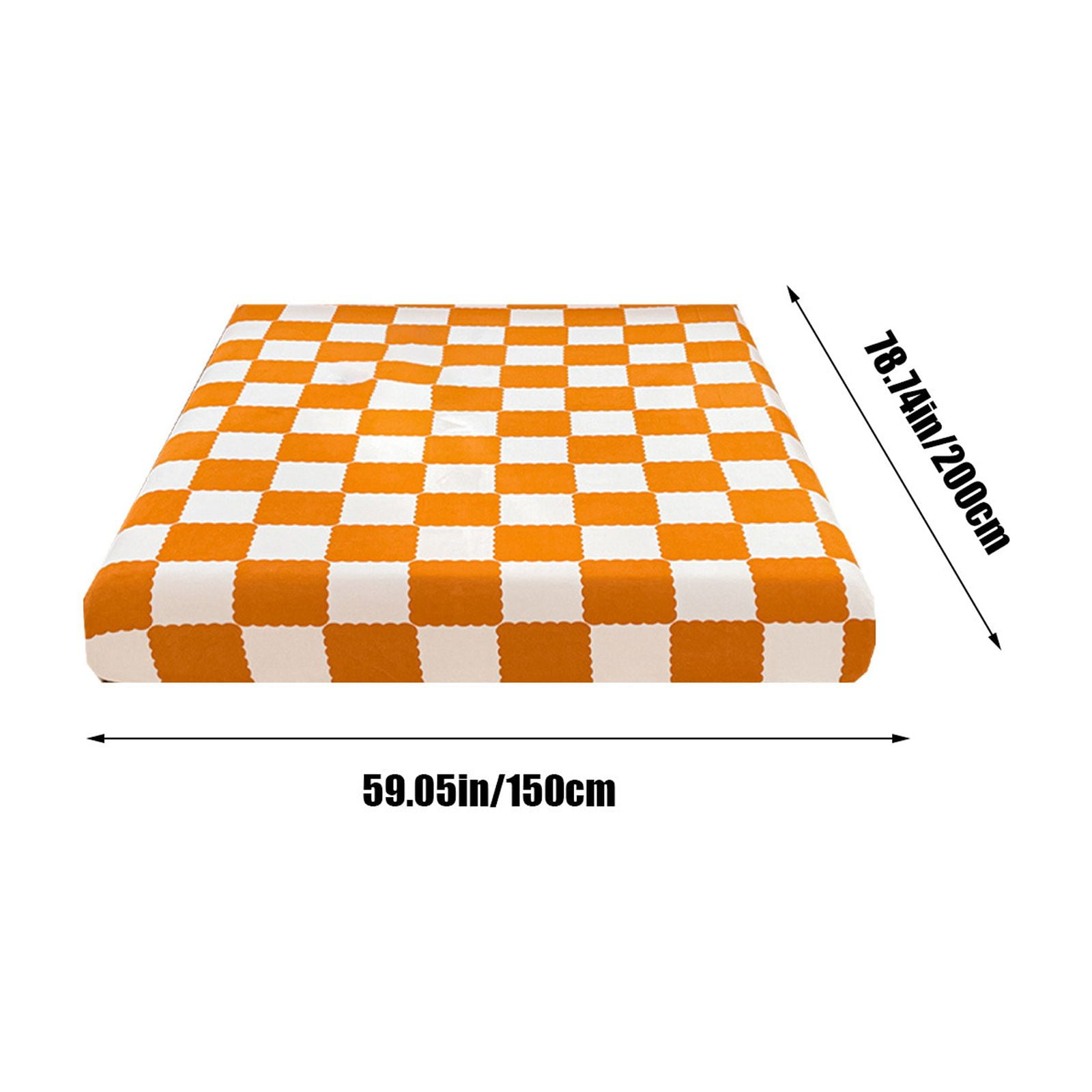 Quilted Fitted Sheet Winter Warm, Checkerboard Pattern Mattress Protector – Breathable Non-Slip Pocket Design, Soft Polyester Bed Cover for Care Bed, Home or Guest Room