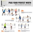thumbnail image 3 of KFFKFF Badminton Net, Height Adjustable Volleyball Net, 20ft Wide Foldable Pickleball Net, Portable Tennis Net Set with Poles, Stand, Bag, Rackets, Nylon Shuttlecocks, 3 of 9