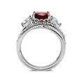 thumbnail image 4 of BERRICLE Sterling Silver 3-Stone Wedding Engagement Rings 3 Carat Simulated Ruby Cushion Cut Cubic Zirconia CZ Infinity Ring Set for Women, Rhodium Plated Size 7.5, 4 of 11