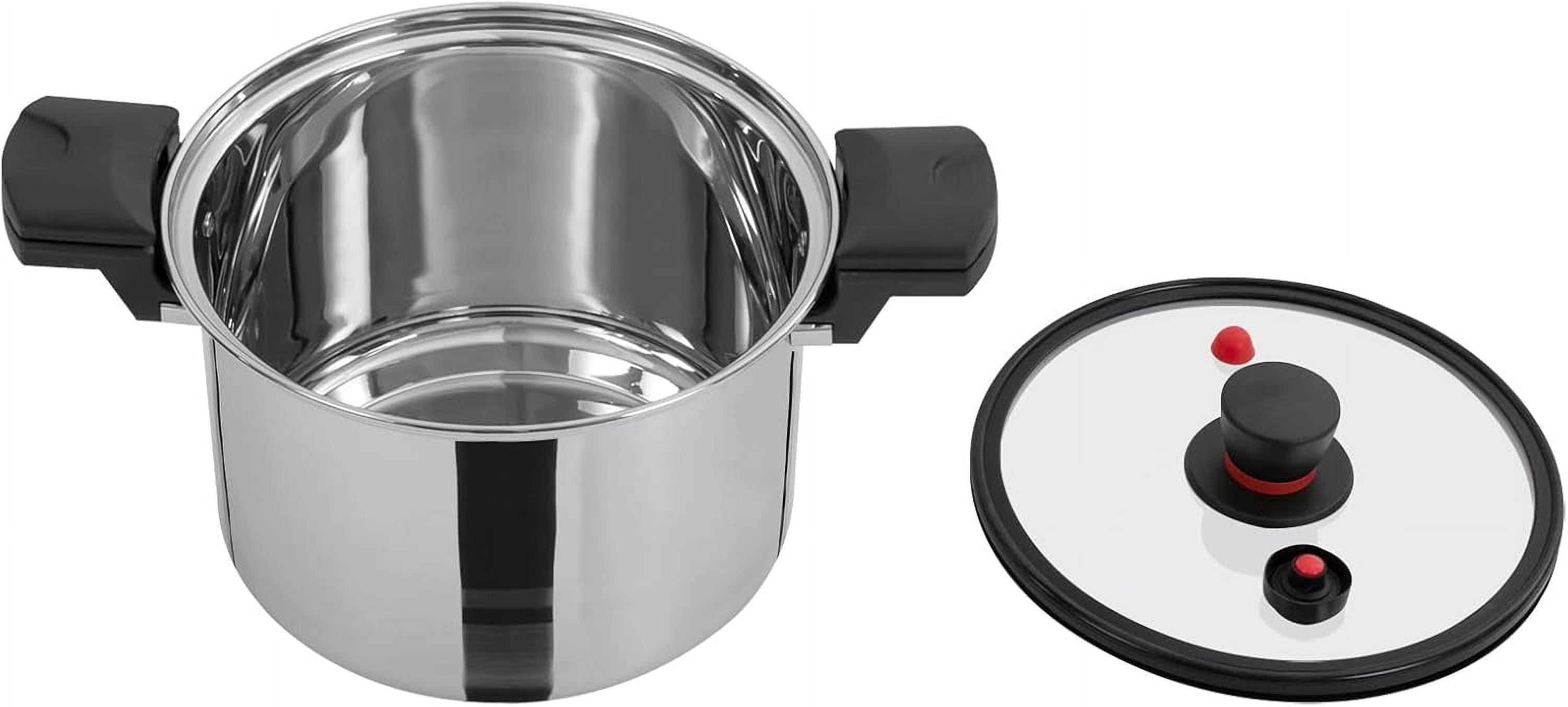 7L/7.4Qt Pressure Canner and Cooker for All Cooktop, Stainless Steel Pressure Cooker with Glass Lid, 60Kpa Pressure Pot Cooker Safer for Canning, 6-7 People (White)