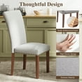 thumbnail image 6 of EOP Modern Upholstered Dining Chairs Set of 2, Tufted Parsons Dining Room Chair with Nailhead Trim, Armless Kitchen Side Chair with Wood Legs, Light Gray, 6 of 10