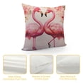 thumbnail image 4 of JRXY  Watercolor Pink Flamingos Throw Pillow Covers Romantic Love Pillowcase Decorative Cushion Covers for Sofa Bedroom Cushion Home Decor  White, 4 of 5