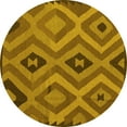 thumbnail image 1 of Ahgly Company Indoor Round Southwestern Yellow Country Area Rugs, 3' Round, 1 of 4