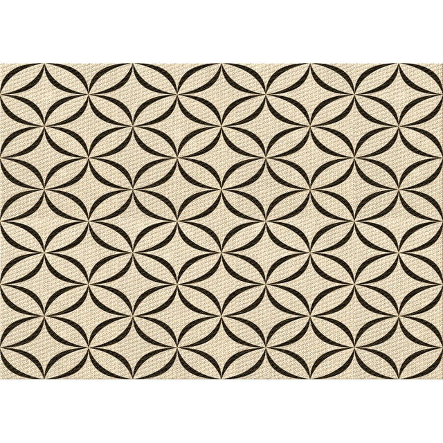 Ahgly Company Machine Washable Indoor Rectangle Transitional Wheat Beige Area Rugs, 7' x 10'
