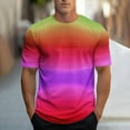 thumbnail image 2 of ZCFZJW Mens Ombre T-Shirts Casual Tie Dye Gradient Color Print Summer Short Sleeve Crewneck Tees Trendy Regular Fit Basic Workout Tshirt Tops Red XXXL, 2 of 5