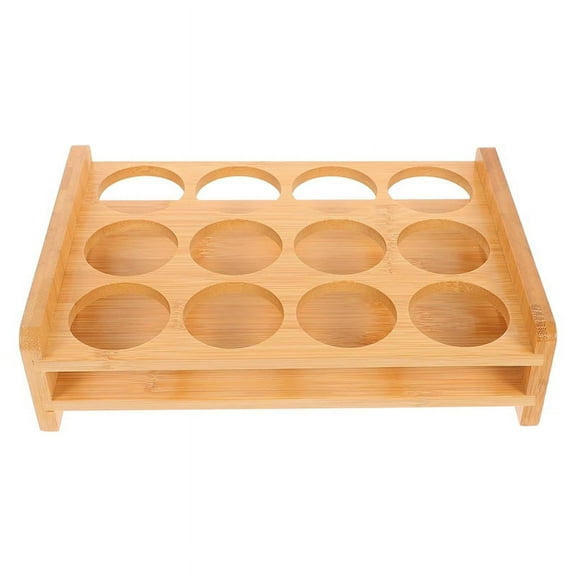 Symkmb Shot Glasses Set Shot Glass Tray Holder with 12 Holes Serving Stand Organizer for Tequila Whiskey - Club Bar Bamboo