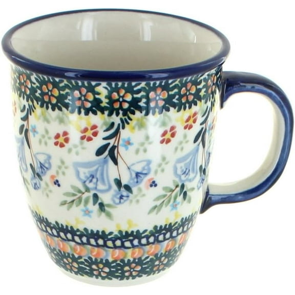 Blue Rose Polish Pottery Periwinkle Coffee Mug