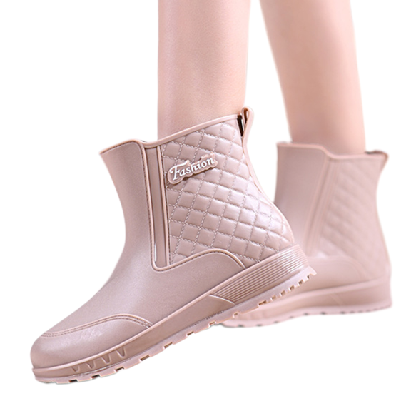 Willtoo Women Waterproof Short Rain Boots, Lightweight Non‑Slip Ankle Rain Booties, Elastic Weather‑Resistant Outdoor Rain Shoes