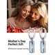 thumbnail image 4 of Pendientes colgantes Huggie PROSTEEL Pendientes de Acero Inoxidable para mujeres Aguamarina de marzo Cristal Joyería Madre Regalo de cumpleaños, 4 of 8